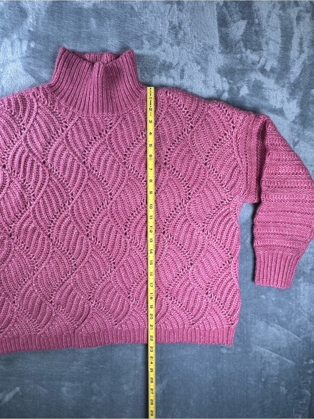 REISS Ola Sweater Womens M NWT Pink Oversized Cable Knit Wool Alpaca Turtleneck - Picture 10 of 14